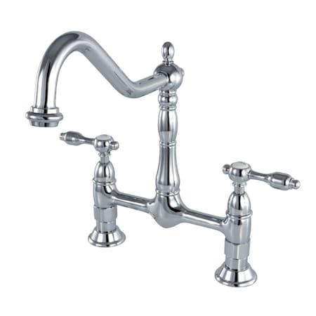 Kingston Brass KS1171TAL Tudor Bridge Kitchen Faucet, Polished Chrome KS1171TAL